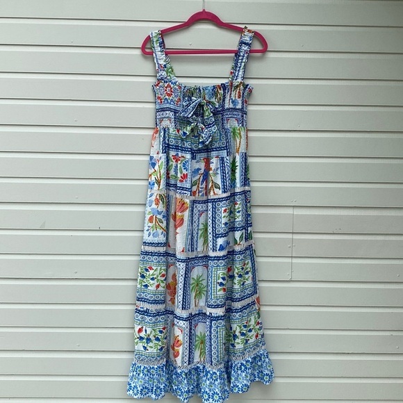 FARM Rio Tropical Tiles Linen-Blend Maxi Dress - Picture 2 of 11